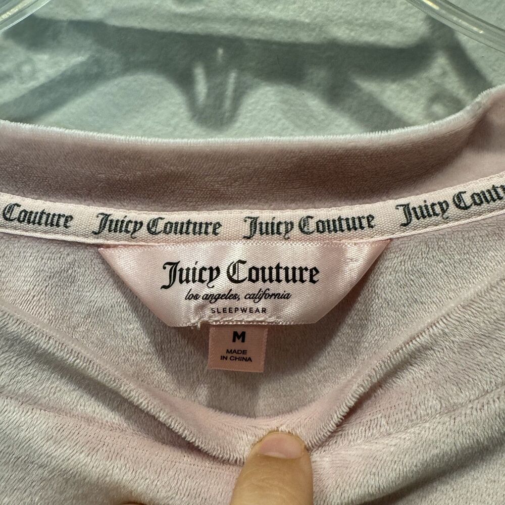Juicy Couture Velour Lounge Set Studded Jogger Pants Pink Y2K Pjs Women Medium - Picture 7 of 11